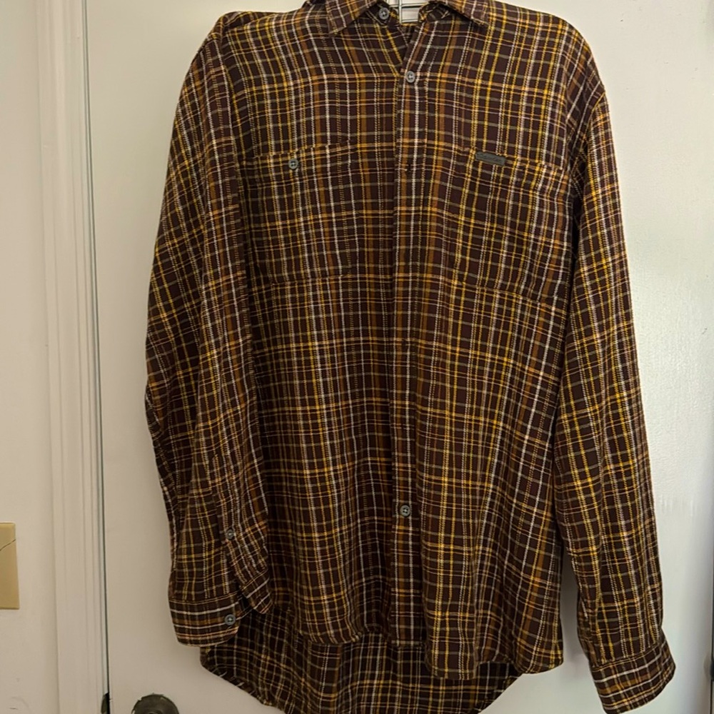 Calvin Klein jeans men’s large button-down flannel dual pocket